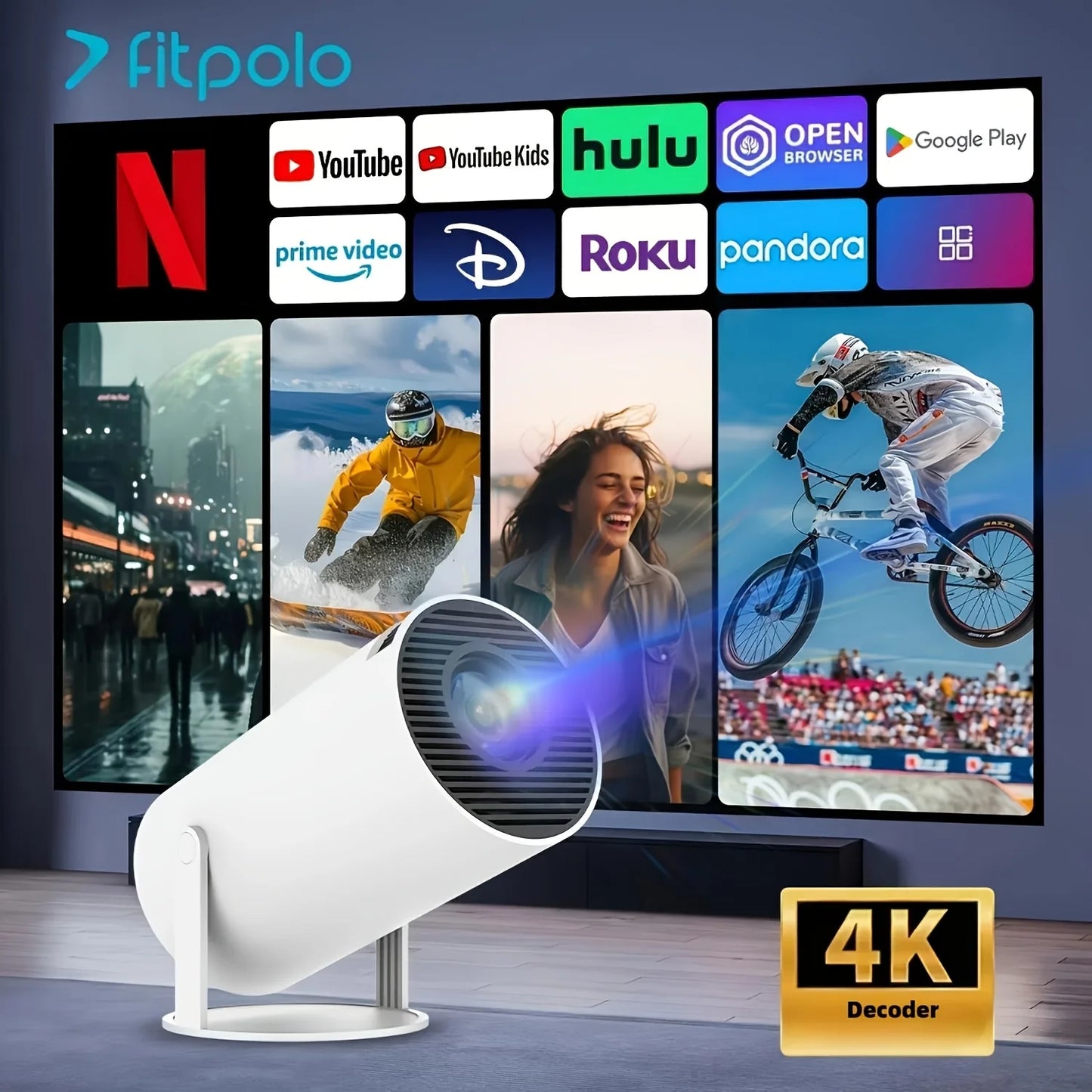HY300 Portable Smart 4K Projector