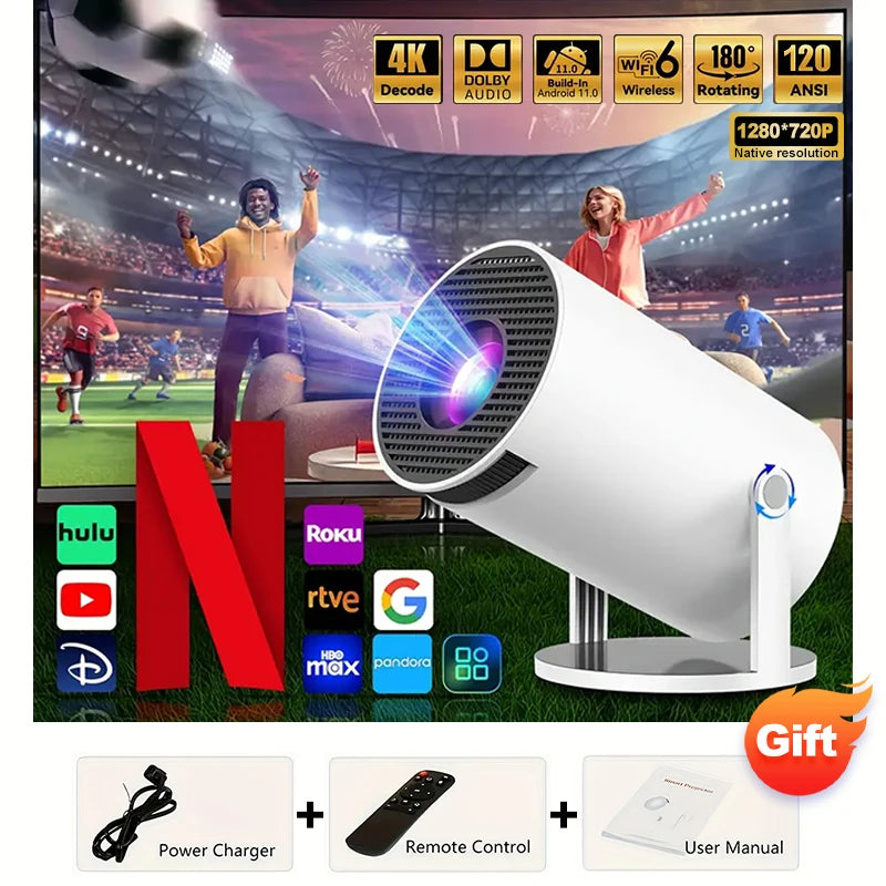 HY300 Portable Smart 4K Projector